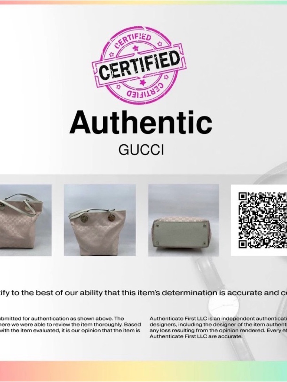 Vintage Gucci Pink Monogram Tote Bag - Picture 9 of 9
